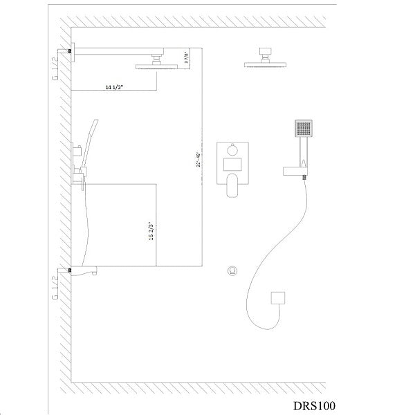 Cascada Gallant 8" Digital Shower Set - Cascada Showers