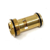 Gold cylindrical metal component with black rubber washer 
