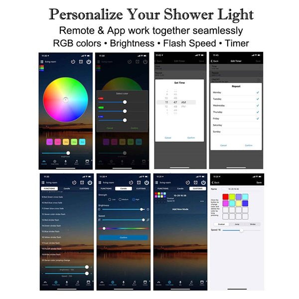 14"x20" LED Shower System with 4-Way Shower Mixer