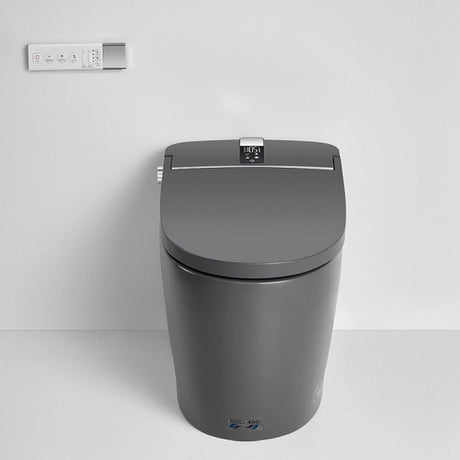 Cascada Milano matte gray smart toilet front view with closed lid and modern one-piece ceramic design