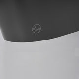 Touchless foot sensor at base of matte gray smart toilet for hands-free auto flush activation control