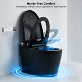 Cascada Milano matte black smart toilet with auto-open lid and heated bidet seat in modern bathroom