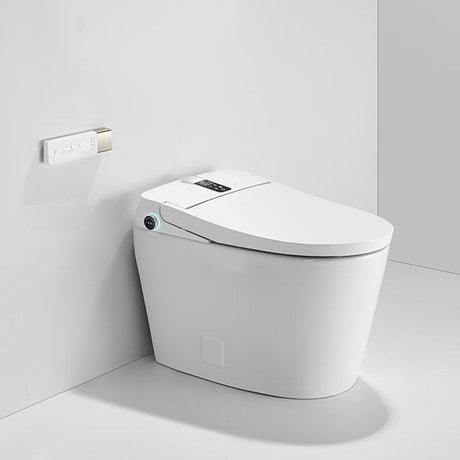 Cascada Milano white smart toilet with auto-open lid and instant-heat bidet in modern bathroom