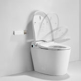 Modern white toilet with open lid, Cascada Milano white smart toilet