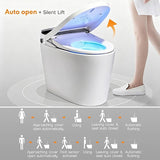 White smart toilet with illuminated LED temperature display and side-mounted Magic Knob control