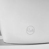 Milano smart toilet rear view showing sleek white finish and built-in water tank design