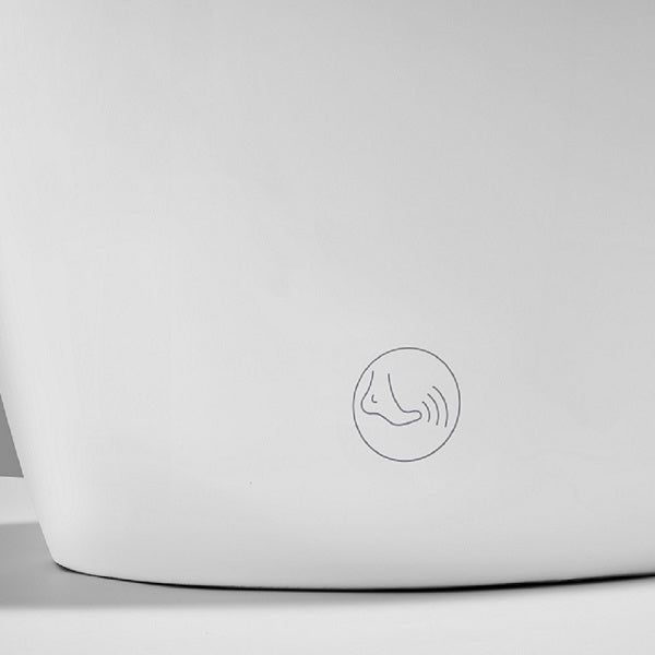 Milano smart toilet rear view showing sleek white finish and built-in water tank design