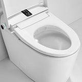 White ceramic smart toilet bowl interior showing smooth glaze finish and powerful jet siphon flush holes