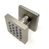 Cascada Modern Design 2” Square Body Spray Shower Jet with built-in 16-Nozzles Brushed Nickel