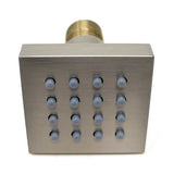 Cascada Brushed Nickel 2” Square Body Spray Shower Jet with built-in 16-Nozzles