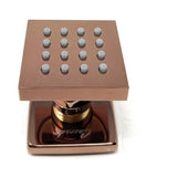 Cascada Modern Design 2” Square Body Spray Shower Jet with built-in 16-Nozzles Rose Gold