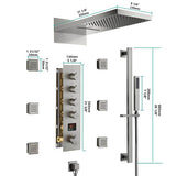 Cascada Naples 9"x22" Bluetooth LED Digital Shower System