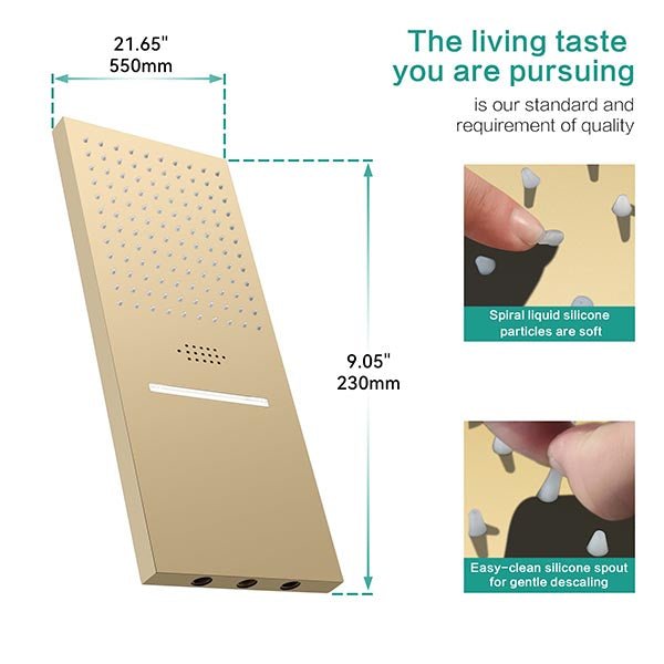 9"x22” Music LED shower set with Valve & LCD Display