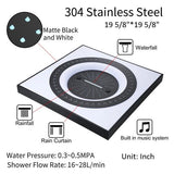 24" Cascada Perla LED Music Thermostatic Rainfall Shower System