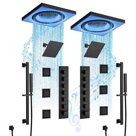 LED light showerheads in Cascada Perla system