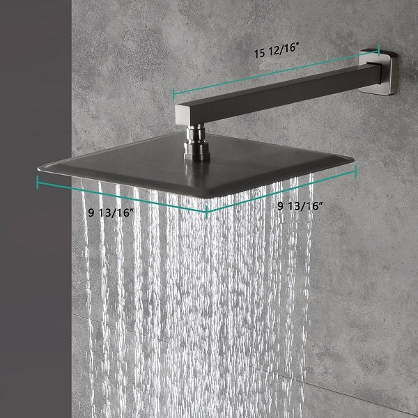 Cascada Pompeii 12" Brushed Nickel Shower Set - Cascada Showers