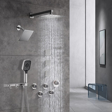 Cascada Pompeii 12" Brushed Nickel Shower Set - Cascada Showers