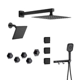 Cascada Pompeii 12" Matte Black Shower Set - Cascada Showers