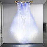 Dual shower system with LED lights and music feature