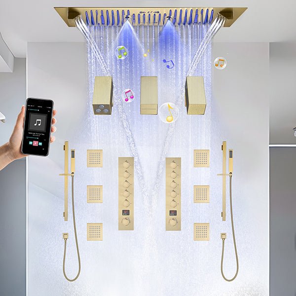 Cascada Portofino 16x36 LED dual shower system front view