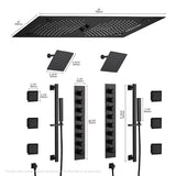 Cascada Sicilian 16x28 Music LED Shower System with dual shower heads and Bluetooth control