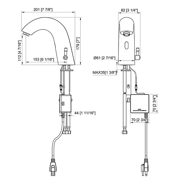 Cascada SmartFlow Automatic Faucet with Temperature Control (Hot & Cold) - Cascada Showers