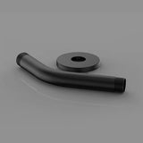 Black metal pipe and fitting of Cascada 7 inch curved wall shower arm