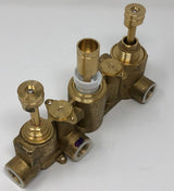 Close-up of Cascada Tuscany thermostatic mixer valve controls