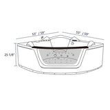 Cascada Venice Black Corner Jacuzzi Shower Bathtub with LED and Bluetooth