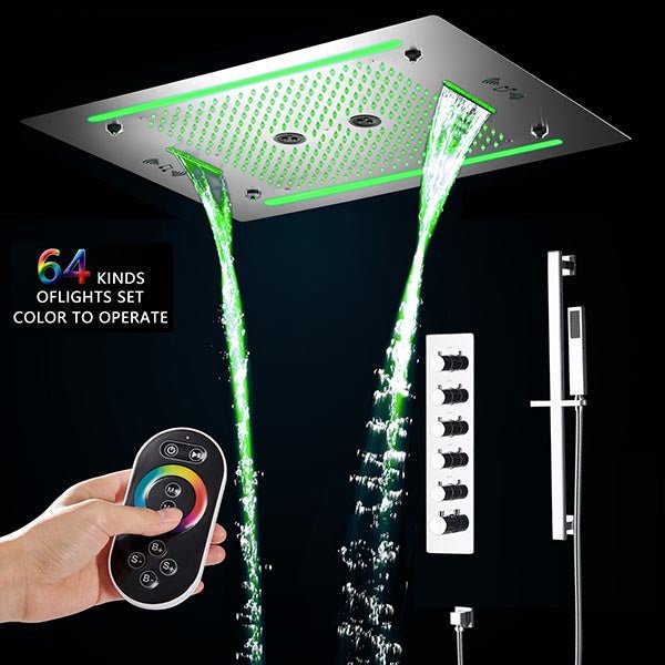 Cascada Venice Luxury 23" x 31" LED Recessed Ceiling Shower System