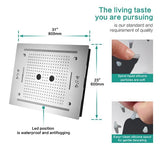 Cascada Venice Luxury 23" x 31" LED Recessed Ceiling Shower System
