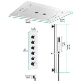 Cascada Venice Luxury 23" x 31" LED Recessed Ceiling Shower System