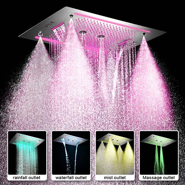 Cascada Venice Luxury 23" x 31" LED Recessed Ceiling Shower System