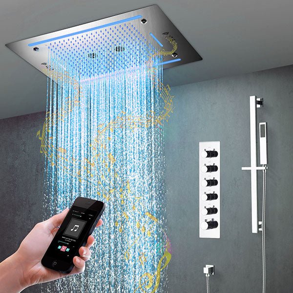Cascada Venice Luxury 23" x 31" LED Recessed Ceiling Shower System