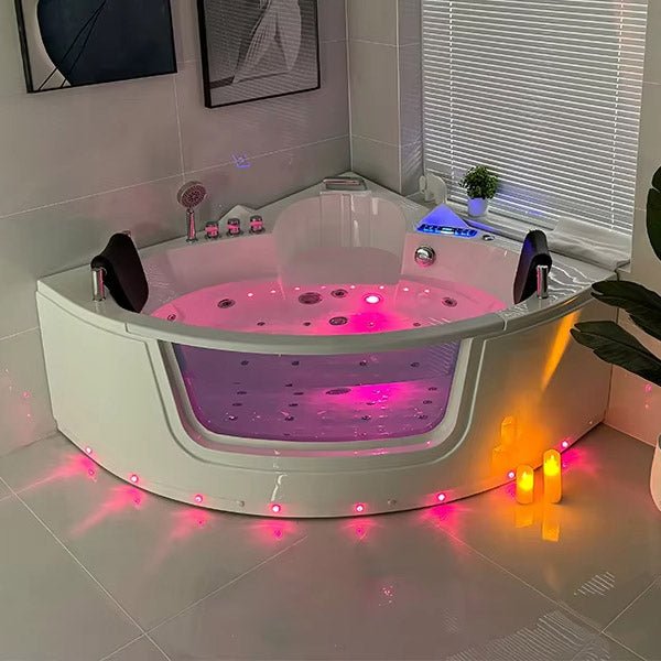 Cascada Jacuzzi with hydrotherapy jets, LED lighting, and ergonomic pillows for comfort and style