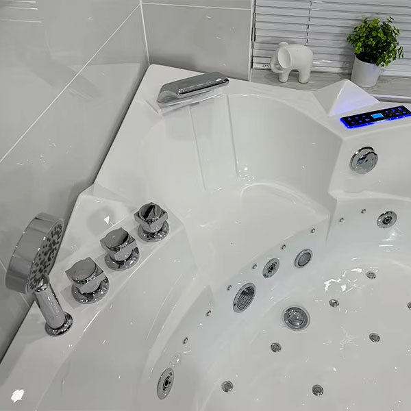 Smart bathtub with hydrotherapy jets, ozone cleaning, and ergonomic design