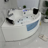 Luxury bathtub with massage jets, waterfall, and Smart LCD panel for ultimate comfort