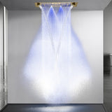 Cascada Verona 16"x36" Brushed Gold Music LED Showerhead - Cascada Showers
