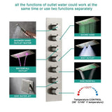 Cascada Verona 16"x36" Brushed Nickel Music LED Shower System - Cascada Showers