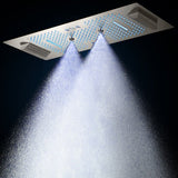 Cascada Verona 16"x36" Brushed Nickel Music LED Shower System - Cascada Showers