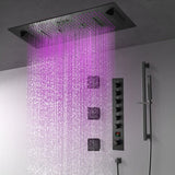 Cascada Verona 16"x36" Matte Black Music LED Digital Shower System - Cascada Showers