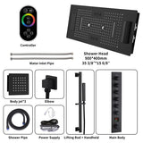 Cascada Verona 16"x36" Matte Black Music LED Digital Shower System - Cascada Showers