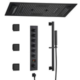 Cascada Verona 16"x36" Matte Black Music LED Digital Shower System - Cascada Showers