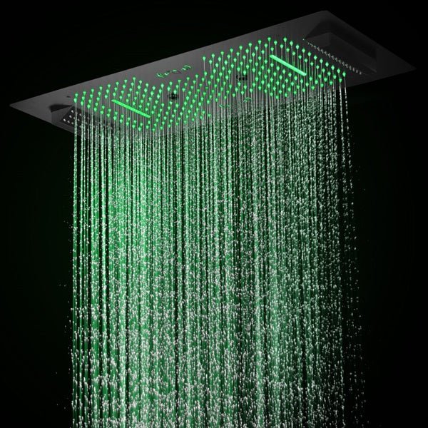 Cascada Verona 16"x36" Matte Black Music LED Shower System - Cascada Showers