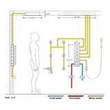 Cascada Victoria 12"x36" LED Bluetooth Shower System - Cascada Showers