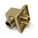 Square brass shower elbow polished gold wall mounted finish
