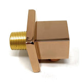 Square brass shower elbow brushed nickel wall mounted finish