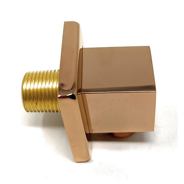 Square brass shower elbow brushed nickel wall mounted finish