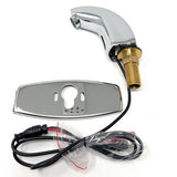 Chrome faucet handle with electrical wiring of EcoMotion sensor faucet