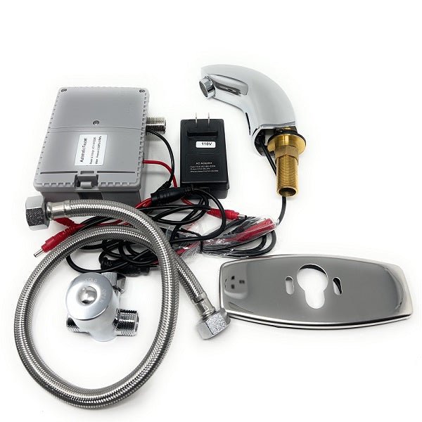Bathroom faucet kit with control panel, wiring, and cover plate EcoMotion sensor faucet